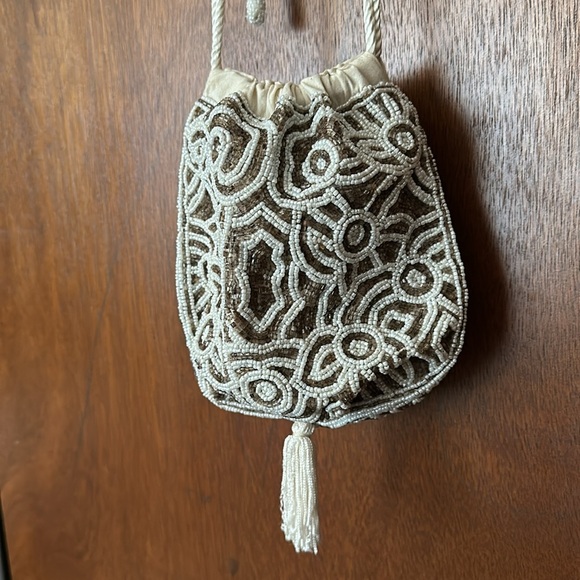 NWOT FREE PEOPLE Penny Beaded Pouch Bag w/adjustable strap - Picture 2 of 5